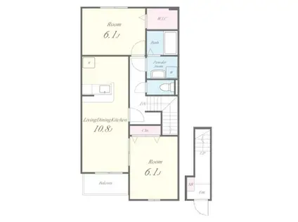 ユニヴェール(2LDK/2階)の間取り写真