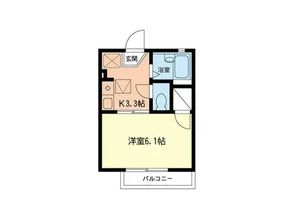 クレール梨木(1K/2階)の間取り写真