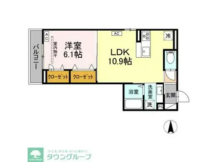 D PAINA 中野島II(1LDK/2階)の間取り写真