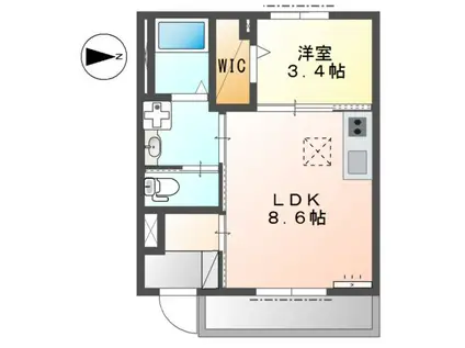 LA VERITE(1LDK/1階)の間取り写真