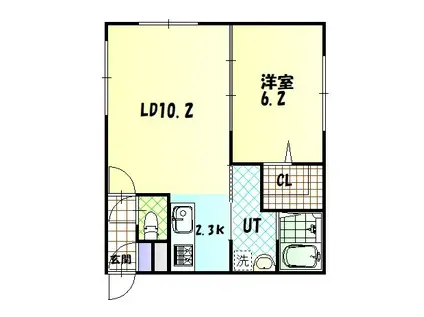 BRUN CUBEIII(1LDK/1階)の間取り写真