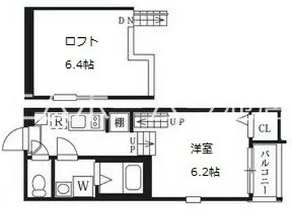 ハーモニーテラス清水VI(1K/1階)の間取り写真