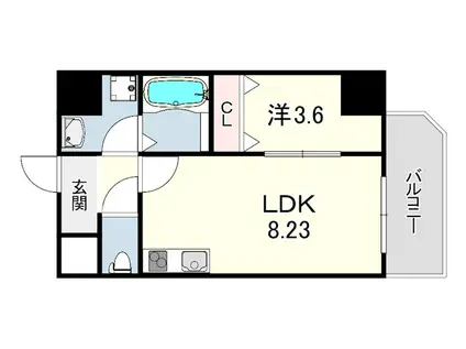 MAISON PREMIER 6(1LDK/9階)の間取り写真