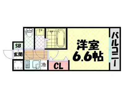 エスリード阿波座パークレジデンス(1K/2階)の間取り写真