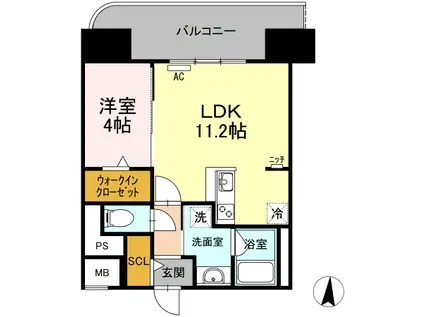 CASA94(1LDK/11階)の間取り写真