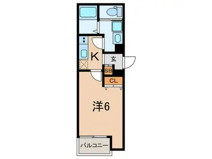 ALEGRIA東二見(1K/1階)の間取り写真