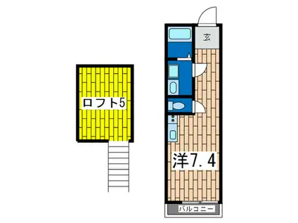 GOLD LAGOON II(ワンルーム/2階)の間取り写真