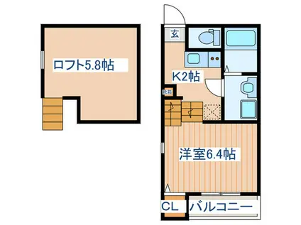 ドルチェ栄(1K/2階)の間取り写真