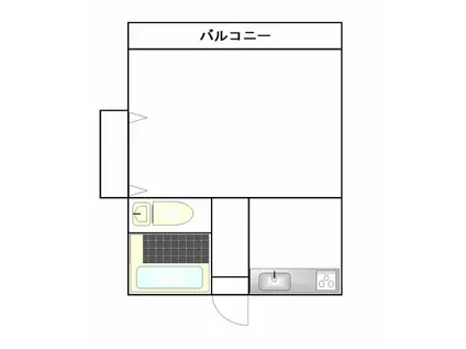 熊本市中央区白山3丁目203(1K/4階)の間取り写真