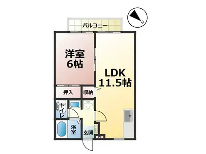 パストラル・ドルフI(1LDK/1階)の間取り写真