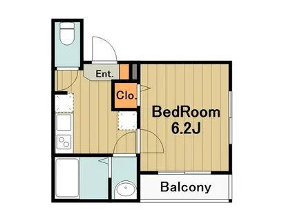 メルディア原当麻(1K/2階)の間取り写真