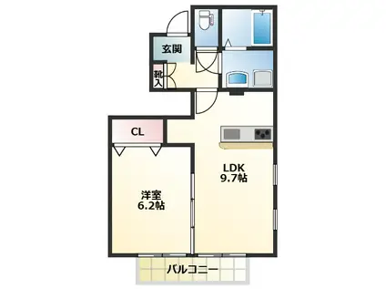 エルメゾン府中(1LDK/1階)の間取り写真
