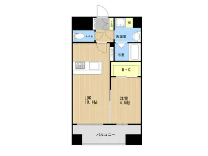 LIBTH九品寺II(1LDK/6階)の間取り写真