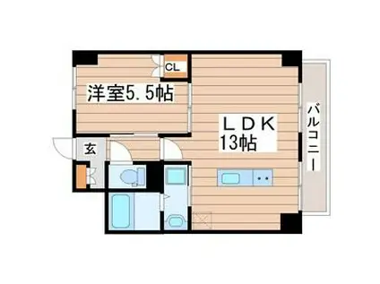 LUANA・AIR・RESIDENCE長町(1LDK/9階)の間取り写真