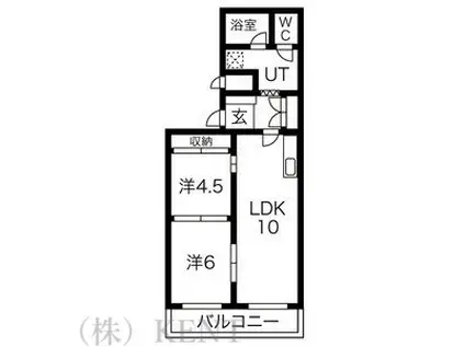 エースハイム琴似(2LDK/4階)の間取り写真