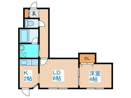 カラバオ白石(1LDK/3階)の間取り写真