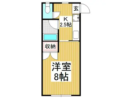 グリーンピア(1K/1階)の間取り写真