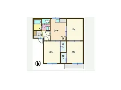 さんさん西(3DK/2階)の間取り写真