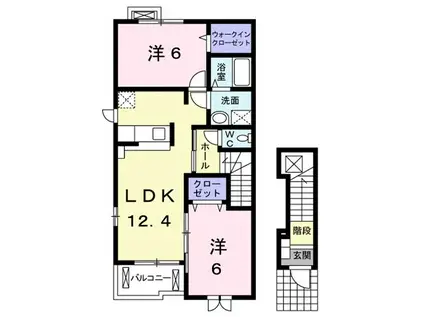エレガントB(2LDK/2階)の間取り写真