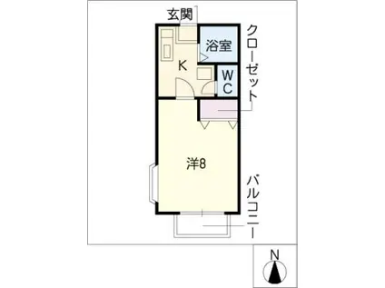 クレール美浜(1K/1階)の間取り写真