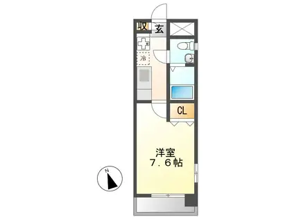 プレザント吹上(1K/4階)の間取り写真