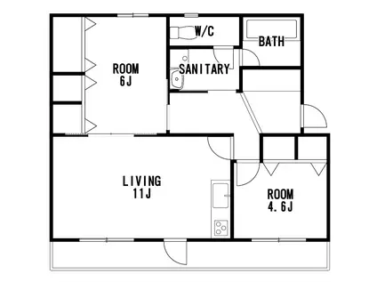 八ツ田ハイツ南棟(2LDK/3階)の間取り写真