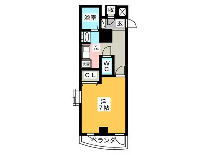 アネックスII(1K/1階)の間取り写真