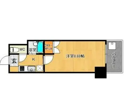 TOTSU RESIDENCE HAKATA イースト 旧アリビオ(1K/5階)の間取り写真