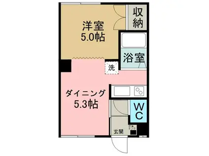 コーポ桂(1DK/1階)の間取り写真