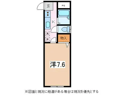 原田アパート(1K/1階)の間取り写真