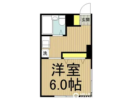 ガーデンヒルズ立川(1K/3階)の間取り写真