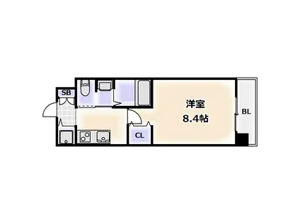 CREATOCROWN天王寺(1K/6階)の間取り写真