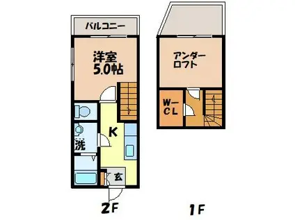 LAPIN(1SK/1階)の間取り写真