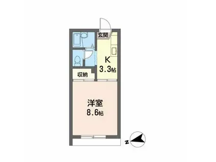 COZYALLEYA(1K/1階)の間取り写真