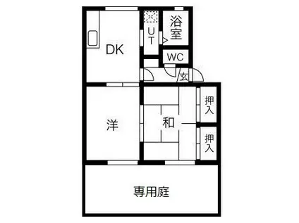 サンセジュール大塚A棟(2DK/1階)の間取り写真