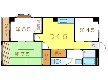 第2プラムフラワーガーデン(3DK/2階)の間取り写真