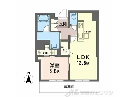 パルコートII(1LDK/1階)の間取り写真