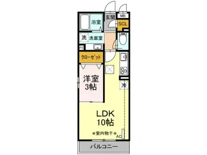 カーサ・ジェンティーレ(1LDK/1階)の間取り写真