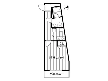 LA DOUCEUR赤塚(1K/1階)の間取り写真