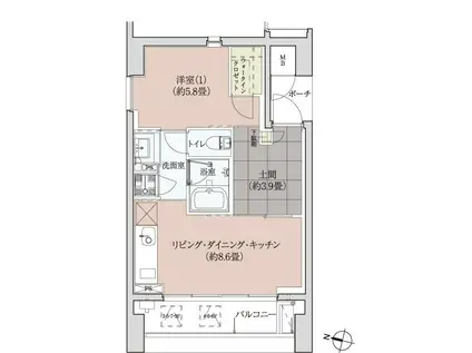 イグレクス(1SLDK/8階)の間取り写真