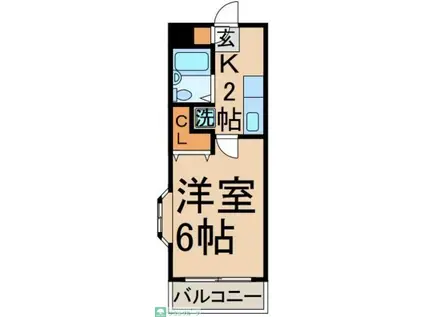 ドエル立川(1K/1階)の間取り写真