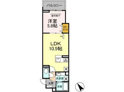 エクセリア徳丸I(1LDK/2階)の間取り写真