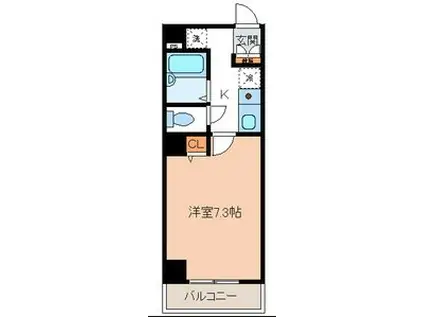 ドミサイル・チヨダ(1K/6階)の間取り写真