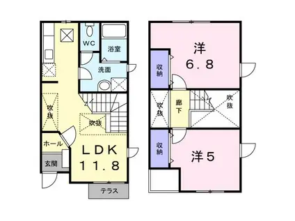 グリーンハイツ壱番館(2LDK/1階)の間取り写真