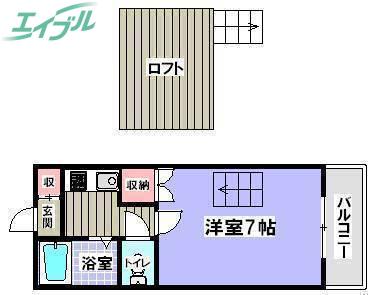 レセンテ614(1K/2階)の間取り写真