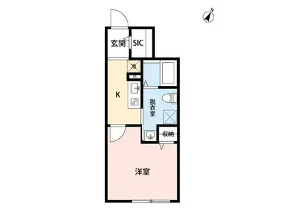 モアナコート南流山(1K/1階)の間取り写真