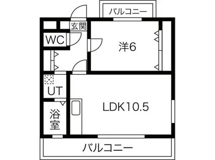 エトワール白金(1LDK/4階)の間取り写真