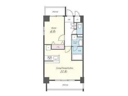 VOYAGE ヴォヤージュ(1LDK/2階)の間取り写真