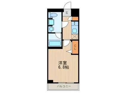 スクエアシティ鶴見フェルクルール(1K/4階)の間取り写真