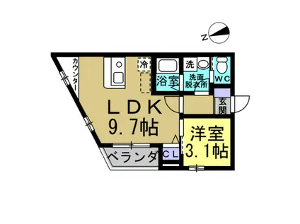 DIMOLTO新舞子(1LDK/1階)の間取り写真